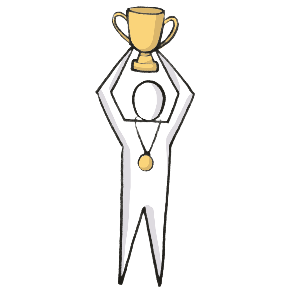 Someone wins a trophy.