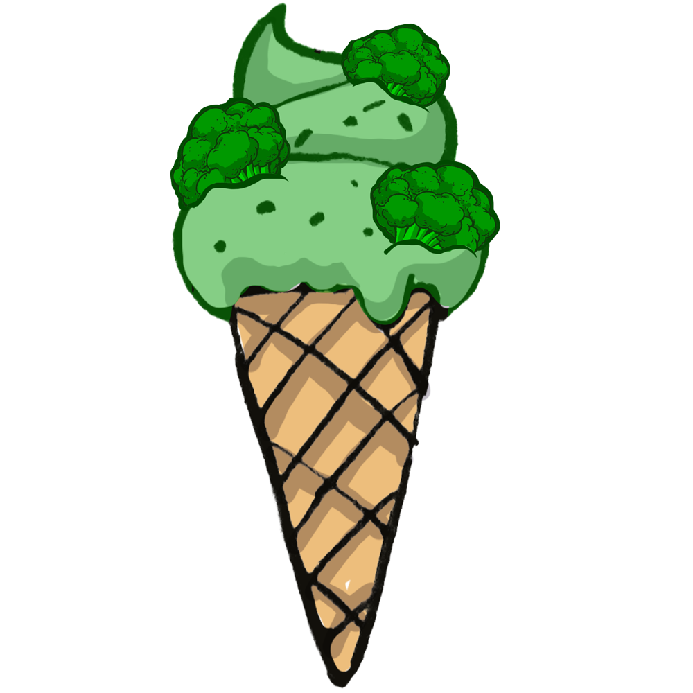 Broccoli-flavored ice cream.