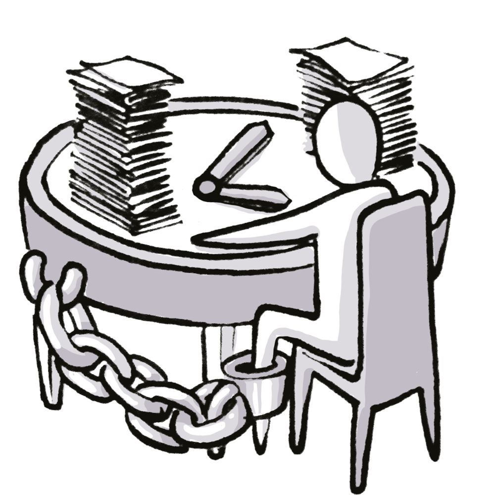 A person working all week long without any single break. 