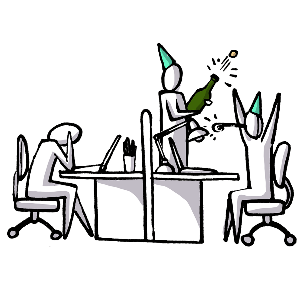 A hero celebrating his success.