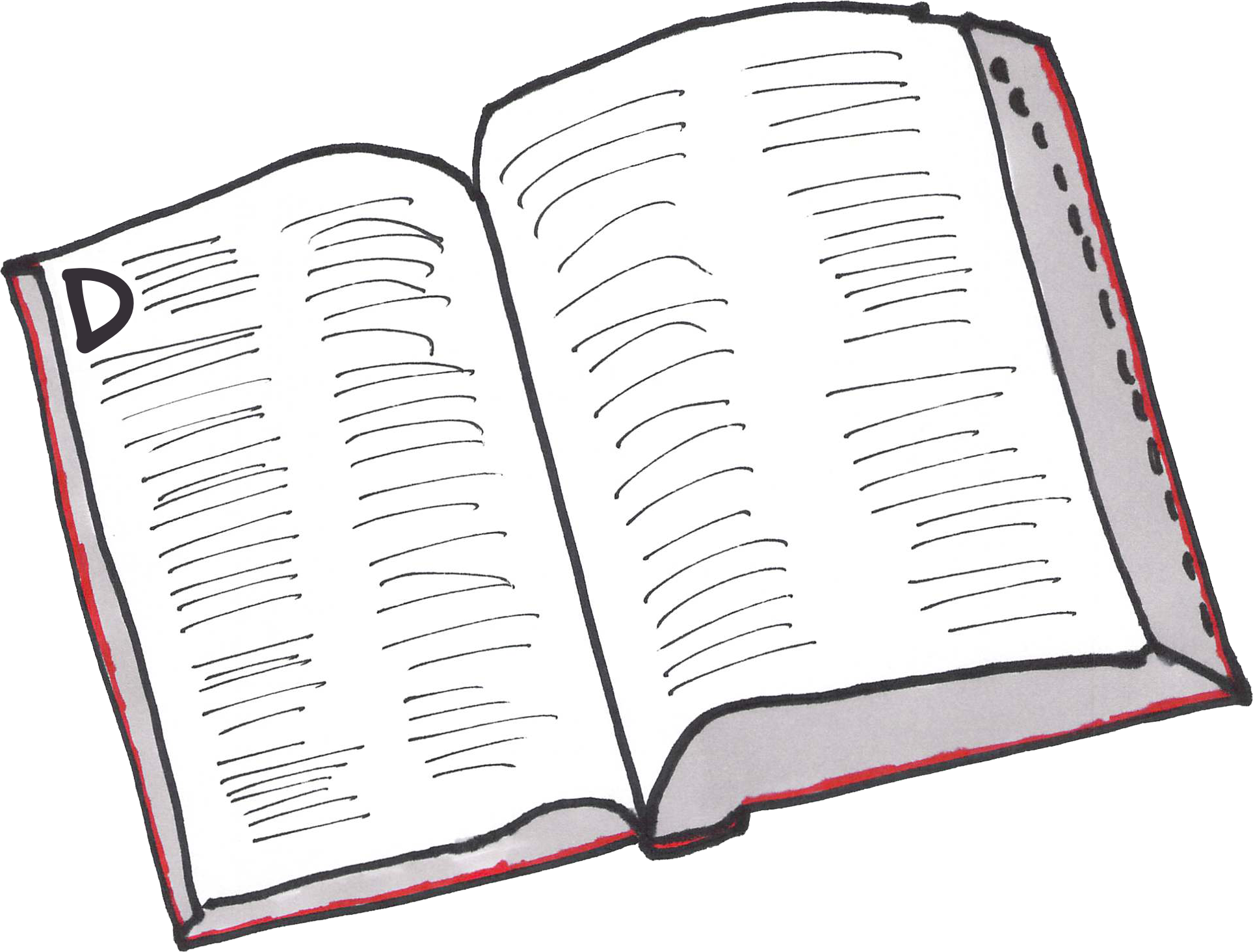 A book full of words.