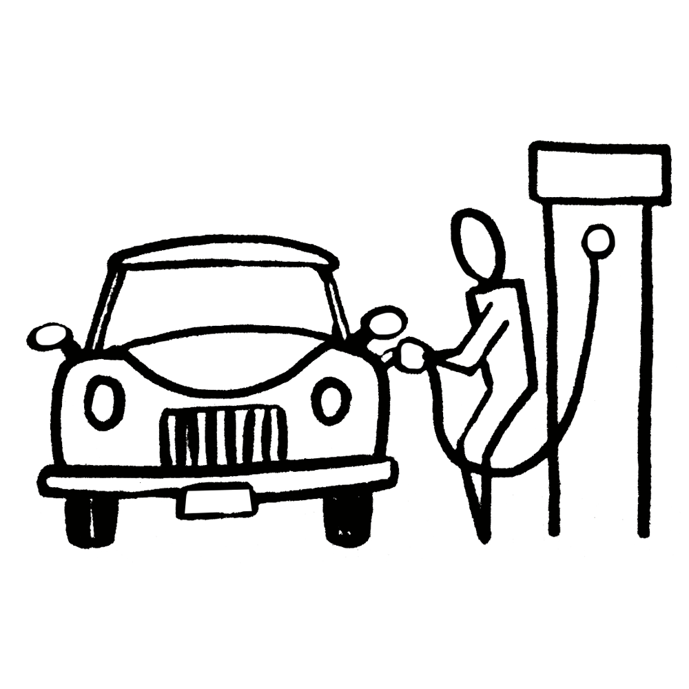 A person refueling his car