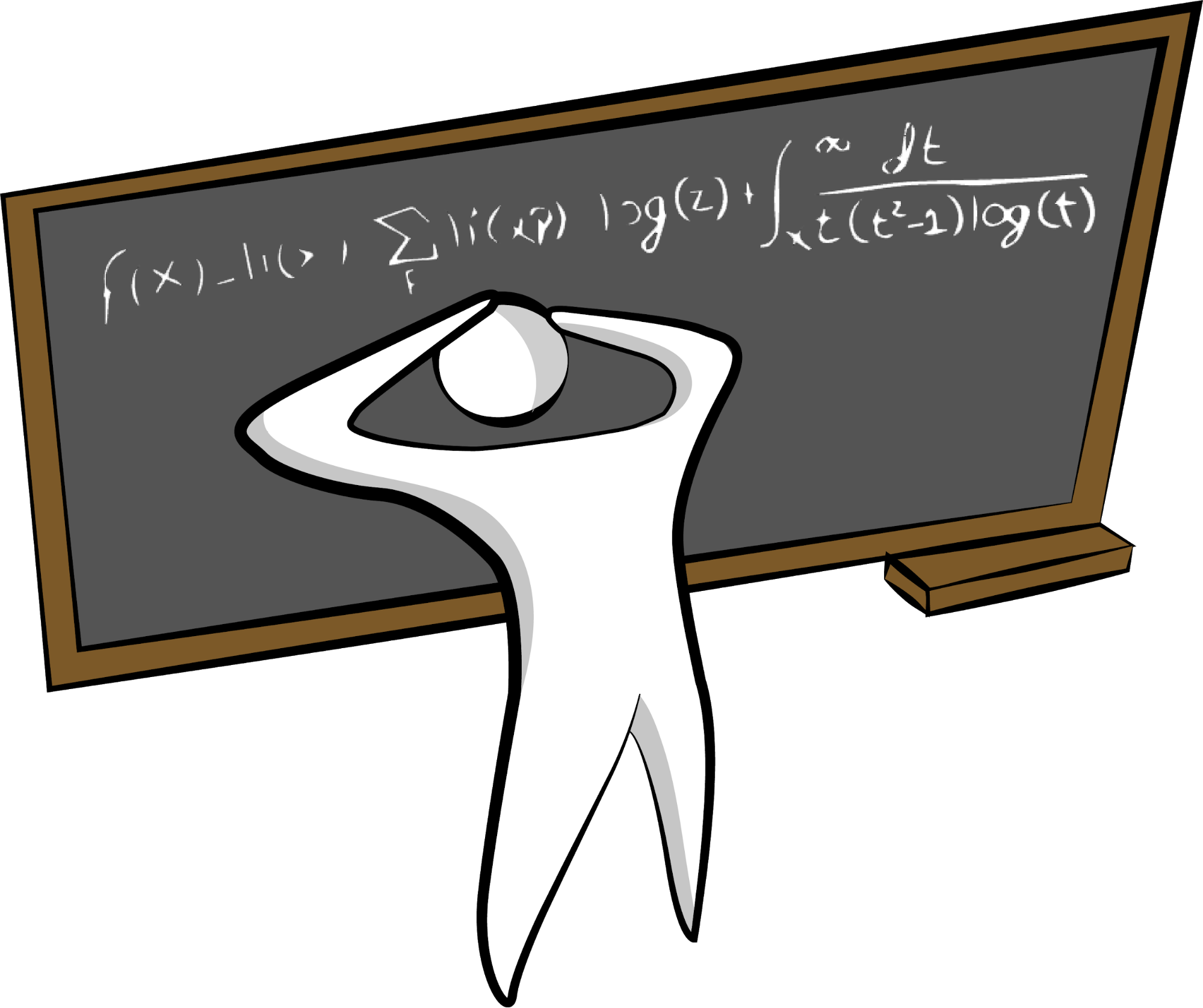 A person calculate something at the blackboard