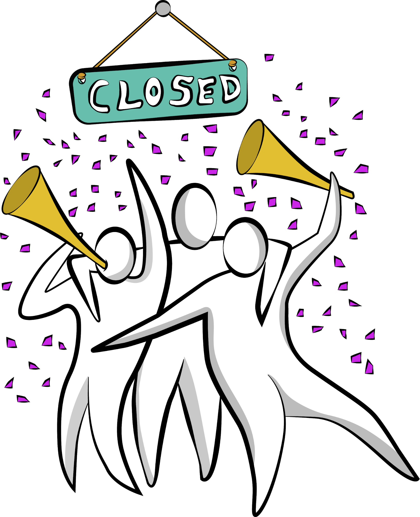 A bunch of people celebrating shutting down their company