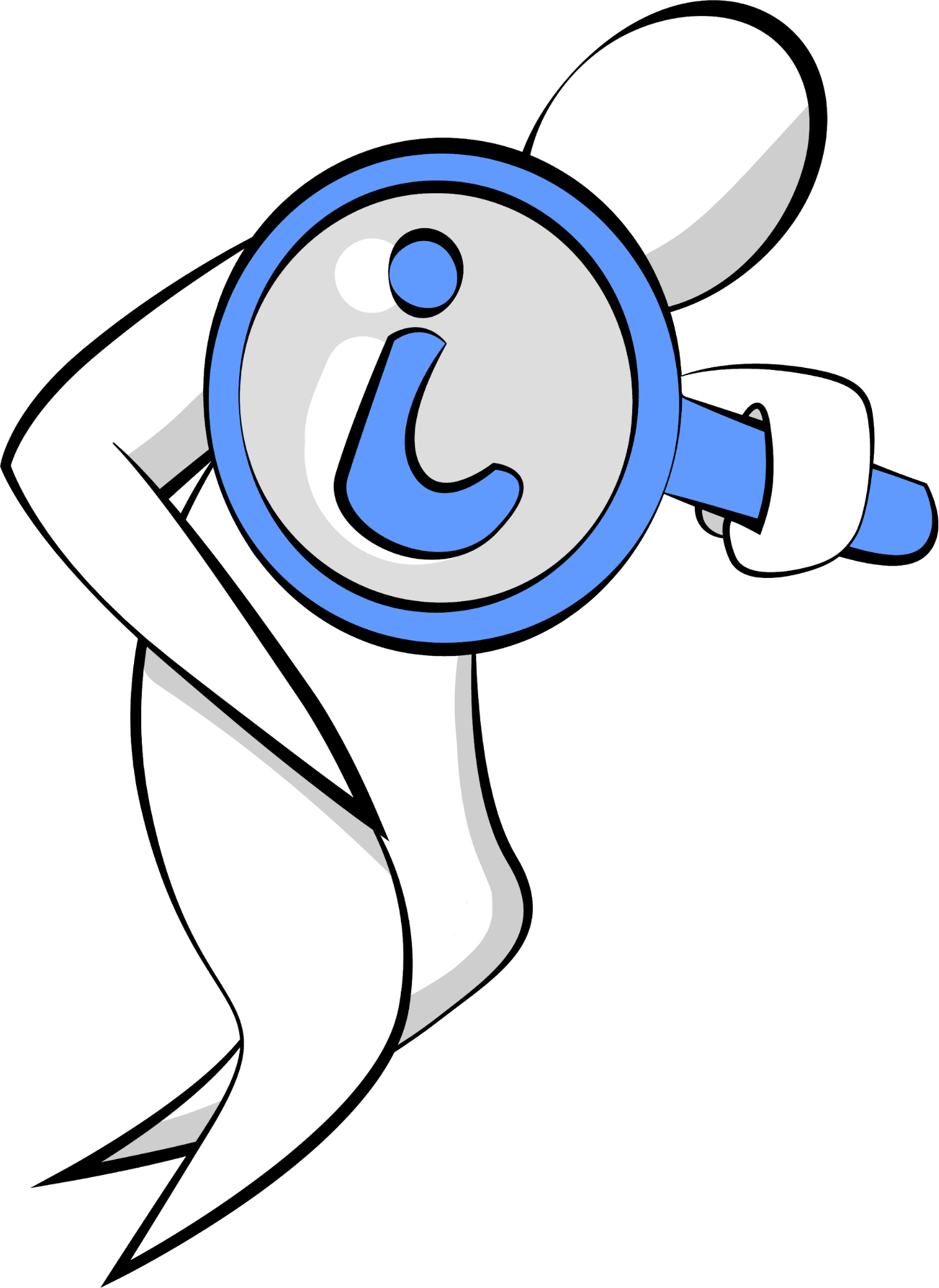 A person holding information sign