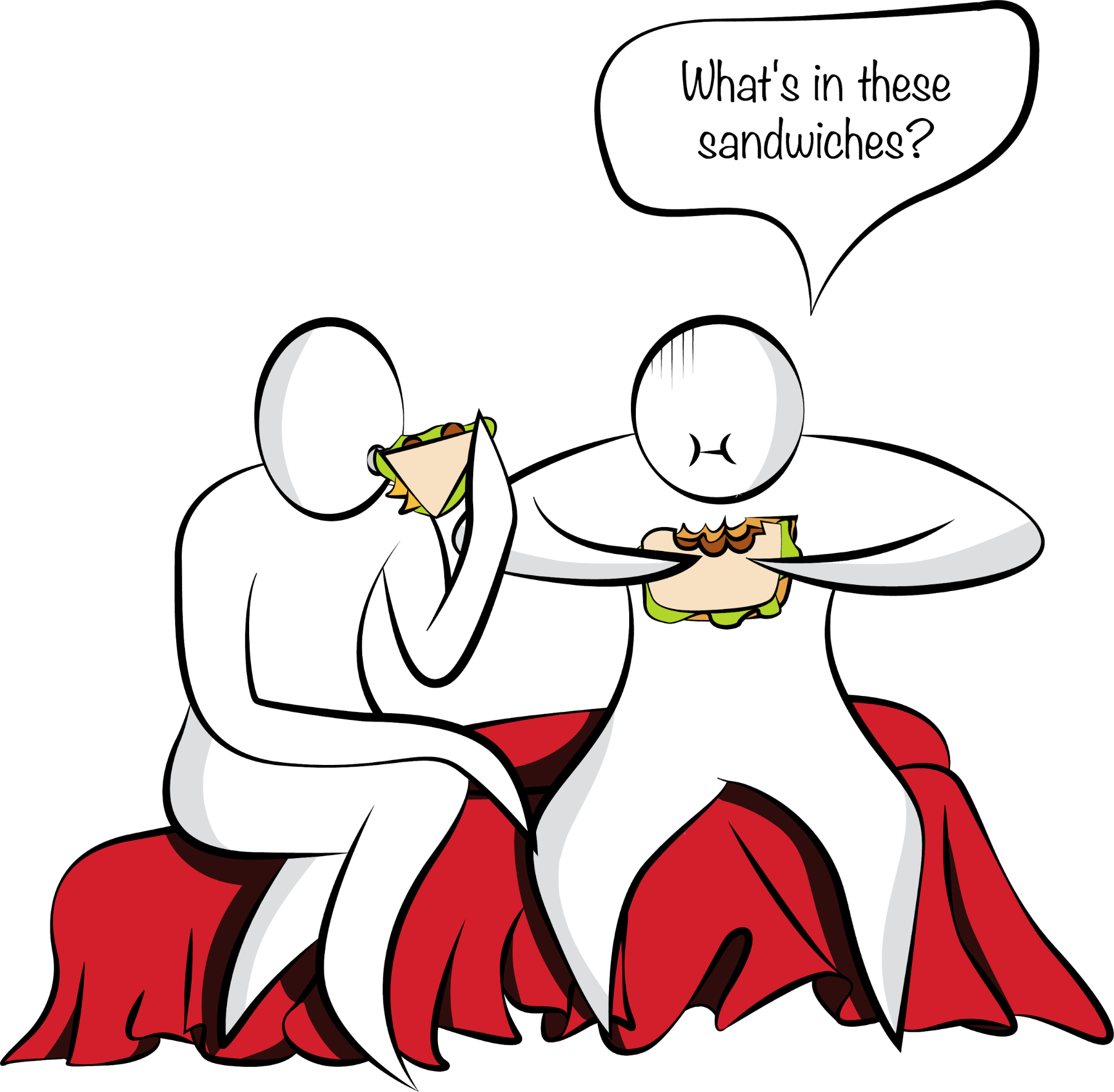 people eating mystery sandwiches - innovative disruption from internal teams may seem like cannibalization