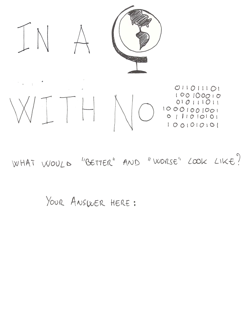 In a world with no technology or data, what would better and worse look like? Insert answer here: