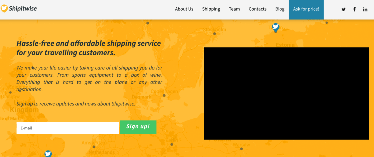 Lean Landing Page Travel Sector