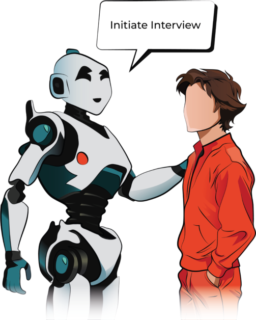 Robot talking to human