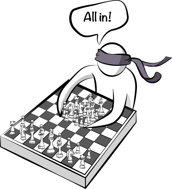 A player playing chess blindfolded