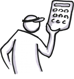 An accountant holding a calculator