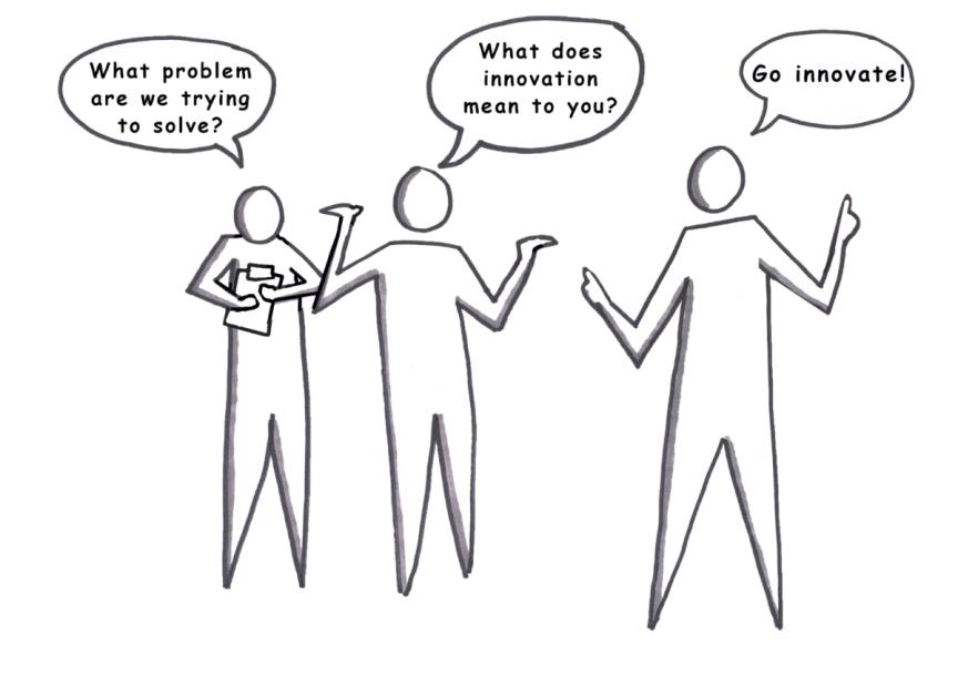 A CEO saying "Go innovate" when they don't understand what they are trying to solve.