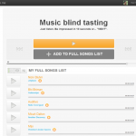 Website design with songs list