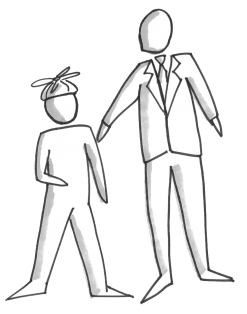 Younger person and older person, reverse mentoring