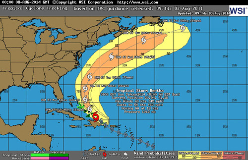 Weather predictions use Monte Carlo simulations to create ranges of likelihood.