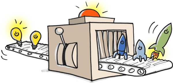 machine that turns ideas into rockets or business models