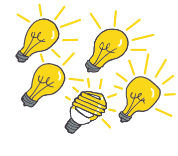 one modern lightbulb among classic lightbulbs