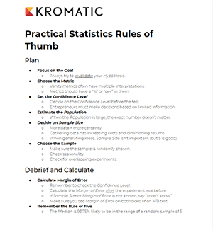 Practical Statistics - Rules of Thumb