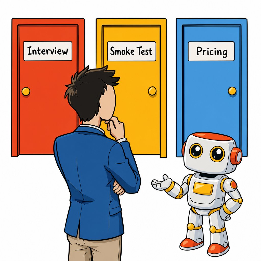 A founder deciding which experiment to run while the AI waits, unable to choose for them