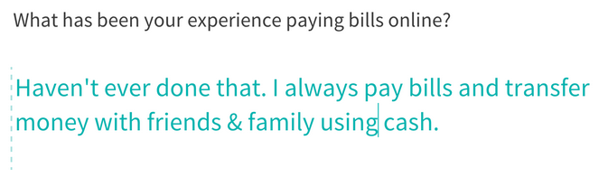 user insights - ux - paying bills online - survey