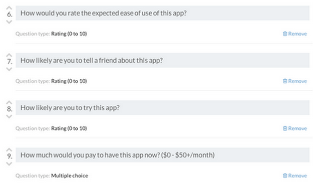 UX survey - perception of value