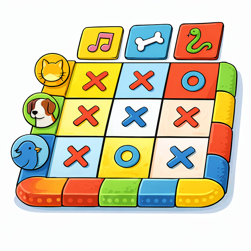 A colorful comparison matrix grid with animal icons and feature checkmarks