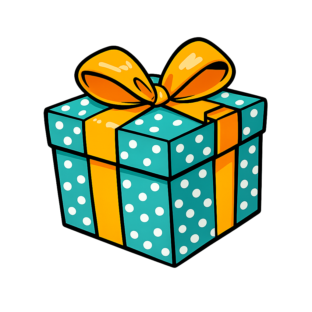 Product axis: gift-wrapped box, representing the product / solution side