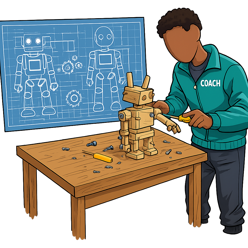 A product team arranges paper sketches, a clickable prototype on a tablet, and a 3D-printed model along a low-to-high fidelity spectrum