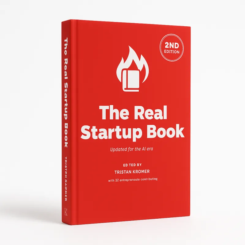 The Real Startup Book — 3D rendering of the print edition